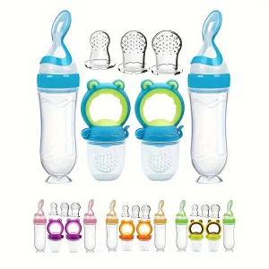 7-Piece Silicone Baby Feeding & Bottle Set