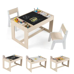 Multifunctional Kids Table & 2 Chairs Set